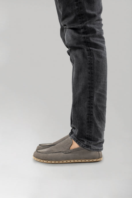 Men's Gray Moccasins - Atlantis Handmade Shoes - 