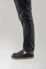 Men's Black Nubuck Penny Loafers - Atlantis Handmade Shoes -