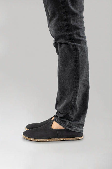 Men's Black Nubuck Barefoots - Atlantis Handmade Shoes - 