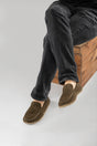 Men's Khaki Green Suede Penny Loafers - Atlantis Handmade Shoes - 