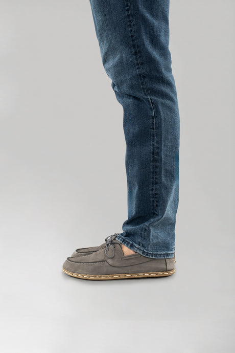 Men's Gray Dock Shoes - Atlantis Handmade Shoes - 