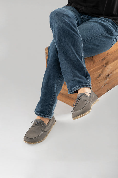 Men's Gray Dock Shoes - Atlantis Handmade Shoes - 