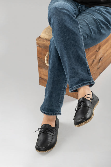 Men's Black Dock Shoes - Atlantis Handmade Shoes - 