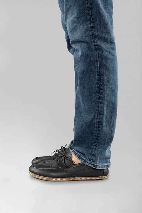 Men's Black Dock Shoes - Atlantis Handmade Shoes - 