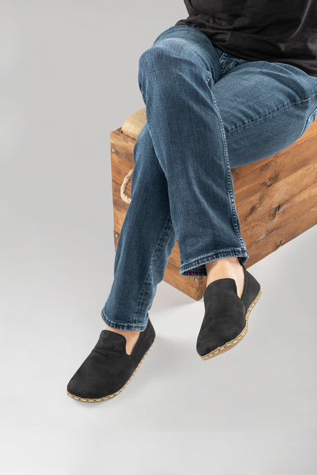 Men's Black Nubuck Minimalists - Atlantis Handmade Shoes - 