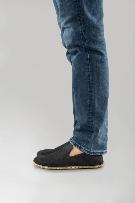 Men's Black Nubuck Minimalists - Atlantis Handmade Shoes - 