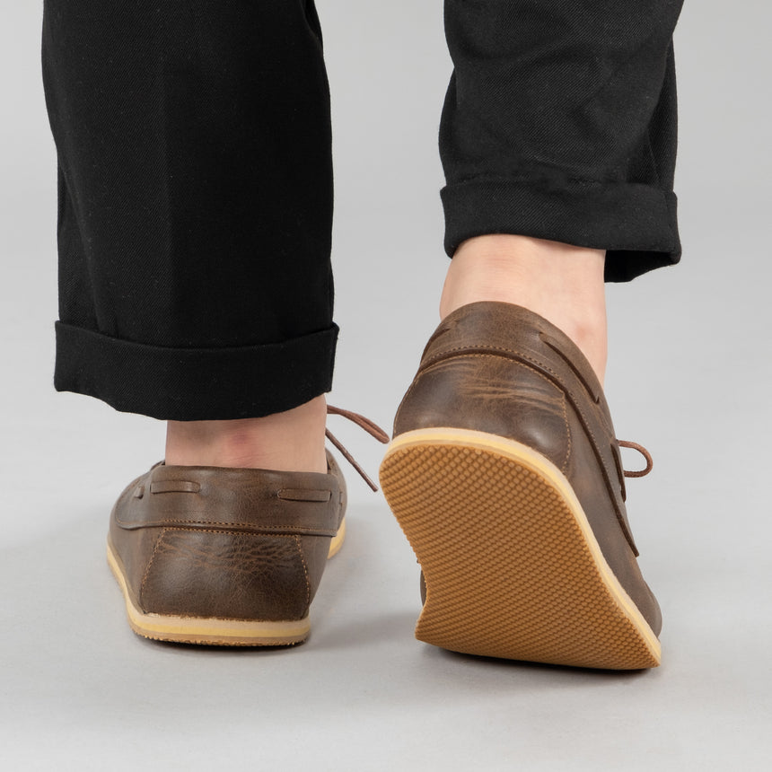 Kaffeefarbene Boat Shoes für Damen