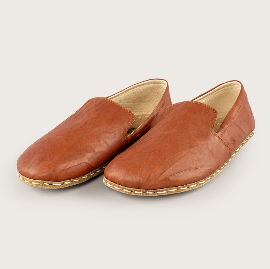 Men’s Wrinkled Brown Minimalists - Atlantis Handmade Shoes - 4110060511548