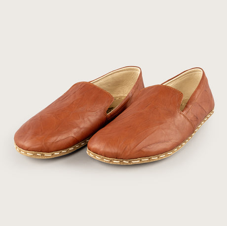 Women’s Wrinkled Brown Minimalists - Atlantis Handmade Shoes - 4110060487546