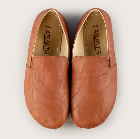 Women’s Wrinkled Brown Minimalists - Atlantis Handmade Shoes - 4110060487546