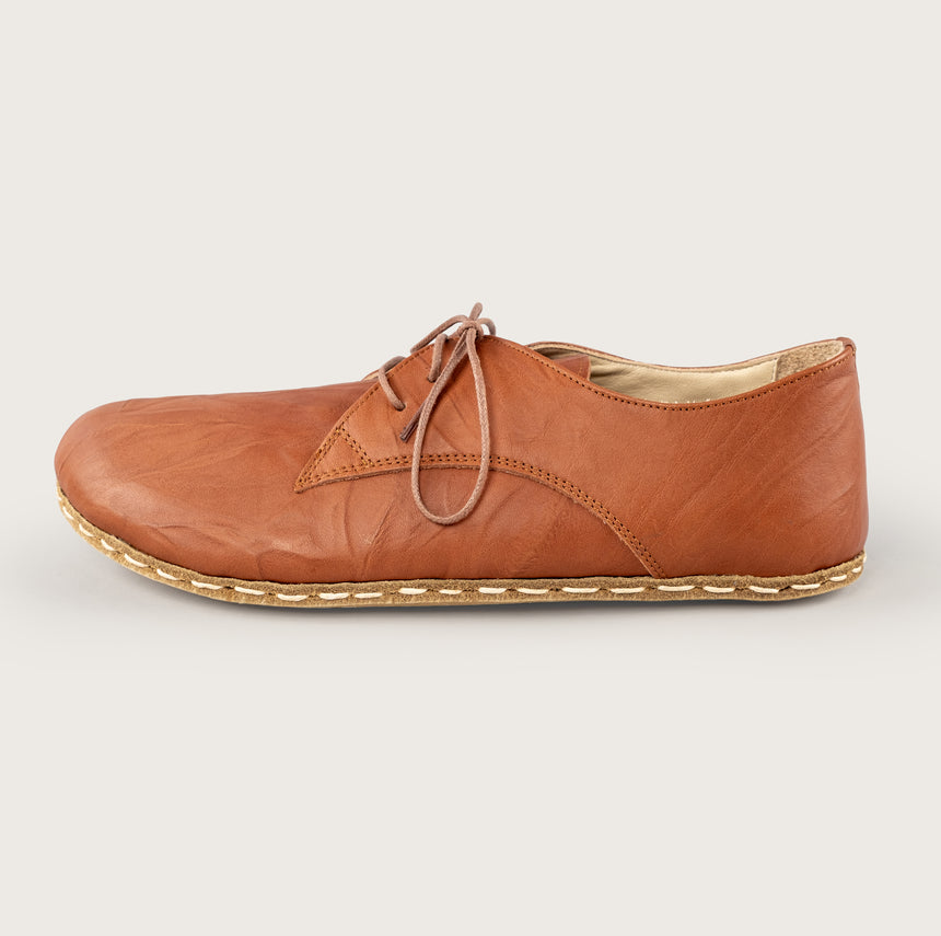 Men’s Wrinkled Brown Oxfords - Atlantis Handmade Shoes - 4110060433543