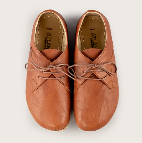Women’s Wrinkled Brown Oxfords - Atlantis Handmade Shoes - 4110060463540