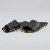Schwarze Barfuß-Slide-Sandale