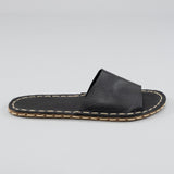 Schwarze Barfuß-Slide-Sandale