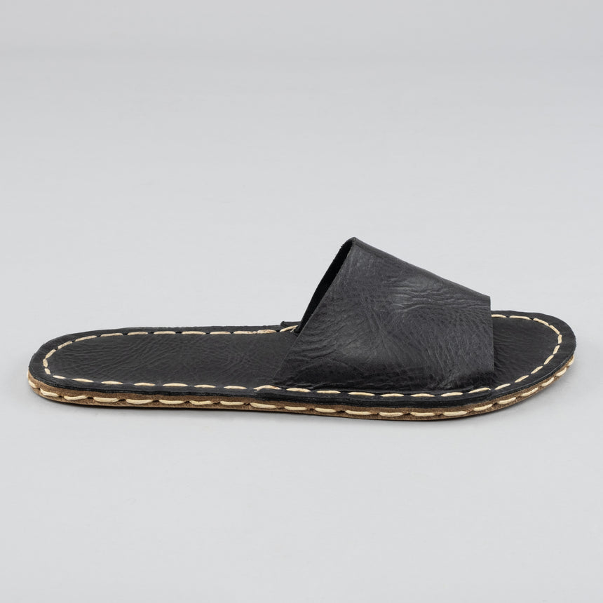 Schwarze Barfuß-Slide-Sandale