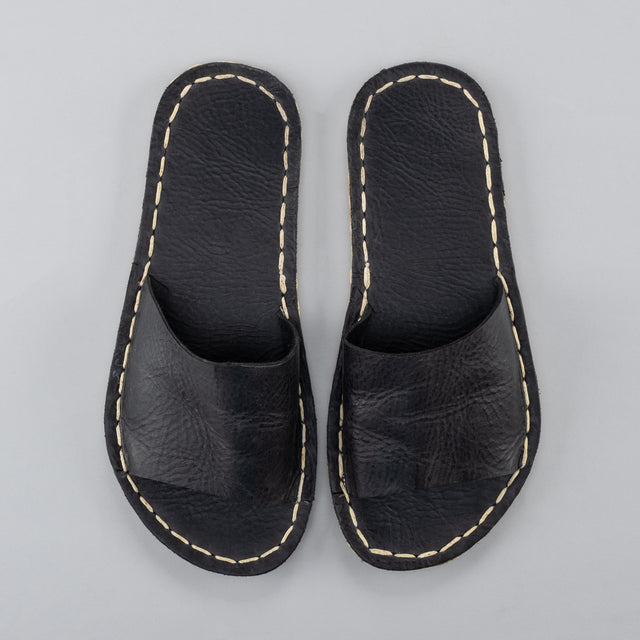 Schwarze Barfuß-Slide-Sandale