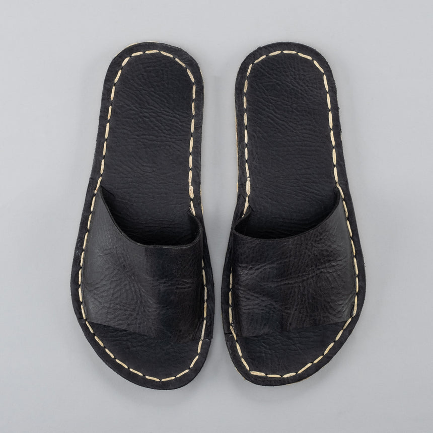 Schwarze Barfuß-Slide-Sandale