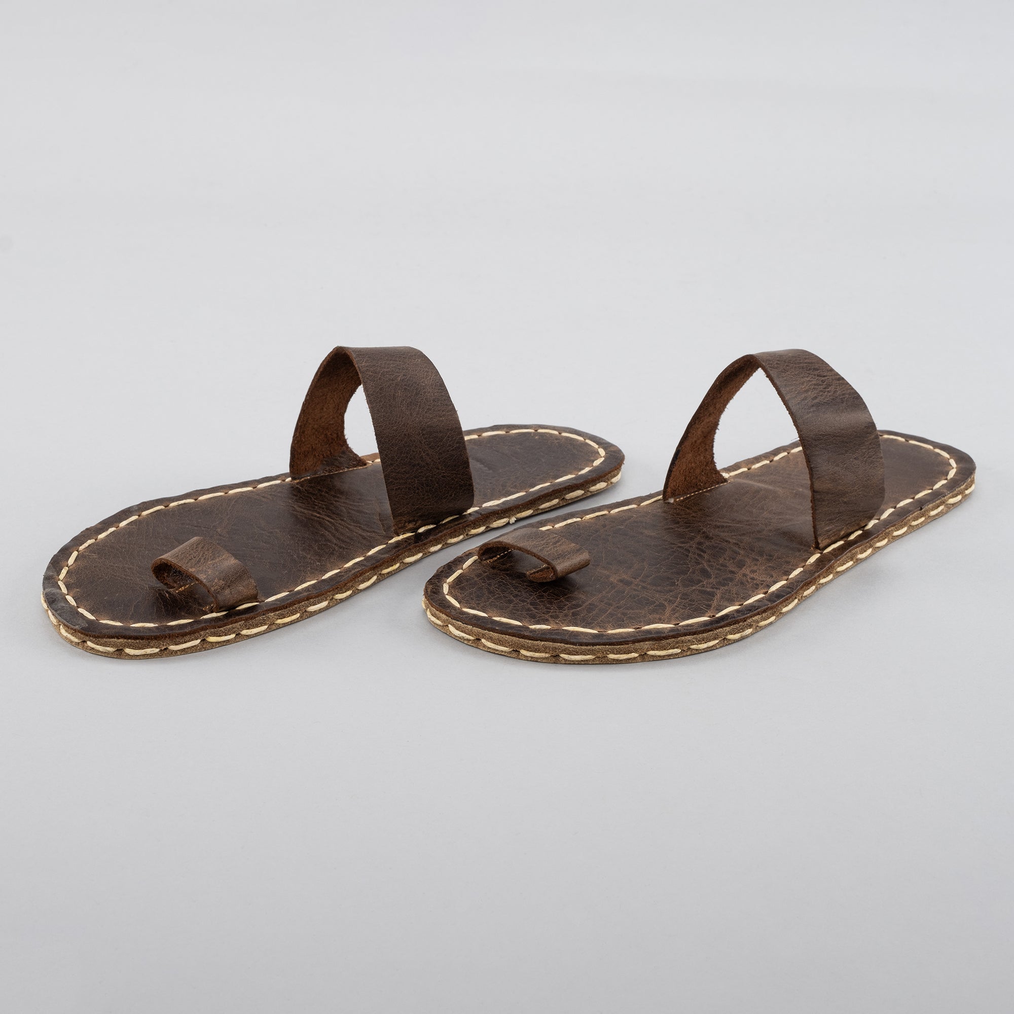 Women's Coffee Barefoot Thong Sandals - Atlantis Handmade Shoes