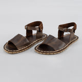 Kaffeebraune Barfußsandalen mit offener Spitze