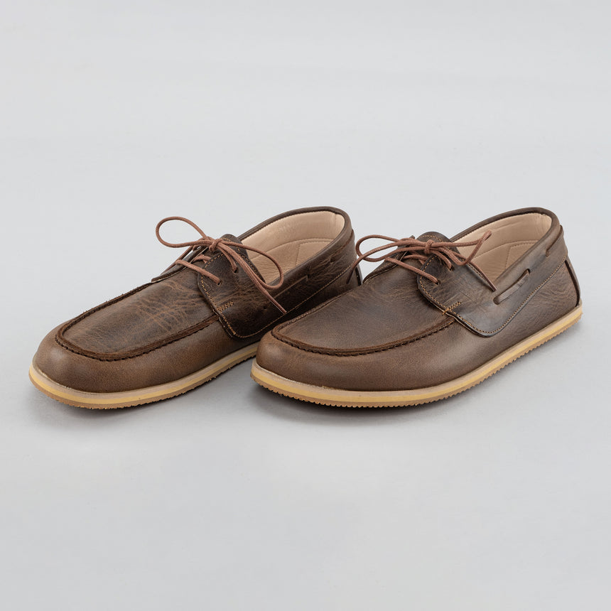 Kaffeefarbene Boat Shoes für Damen