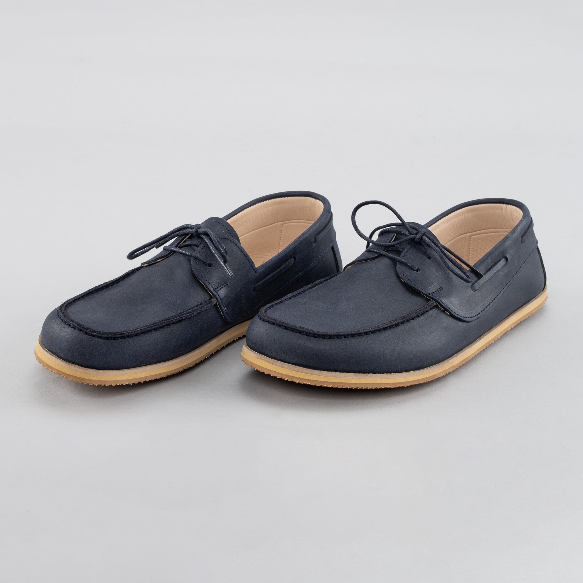 Women's Blue Boat Shoes - Turkish Minimalist Shoes for Women