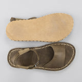 Grüne Barfußsandalen mit offener Spitze