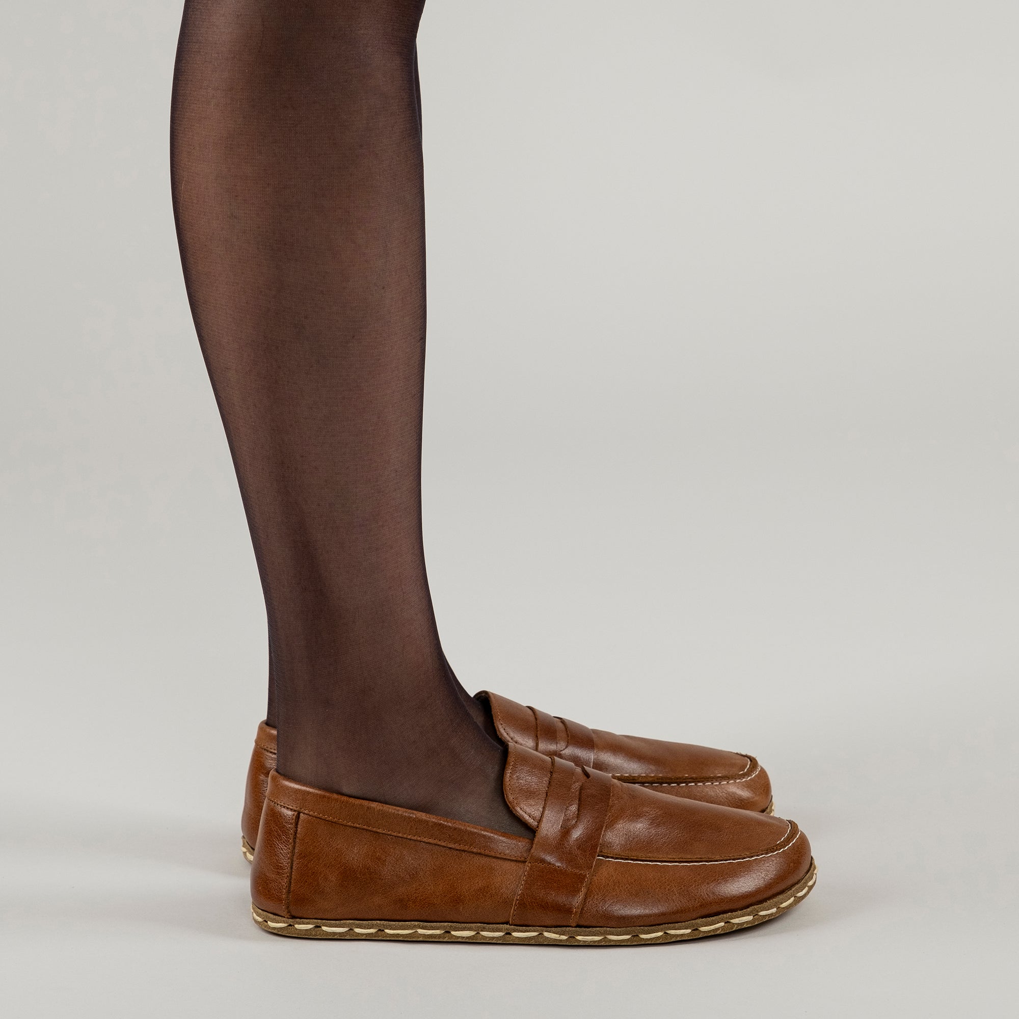 Women's Brown Penny Loafers - Barefoot Shoes for Women – Atlantis