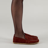 Women's Burgundy Penny Loafers - Atlantis Handmade Shoes -
