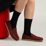 Women's Burgundy Penny Loafers - Atlantis Handmade Shoes -