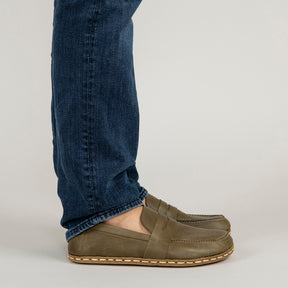 Men's Green Penny Loafers - Atlantis Handmade Shoes -