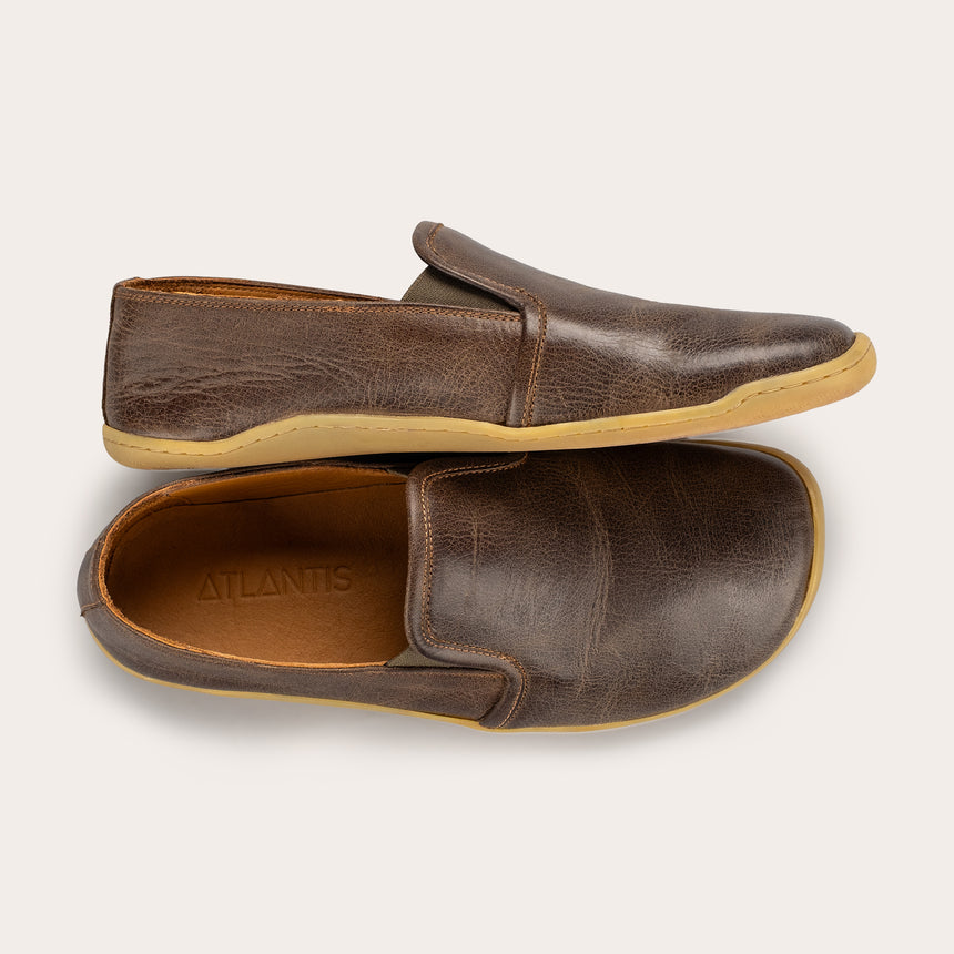 Sandfarbene Pennyloafer für Damen