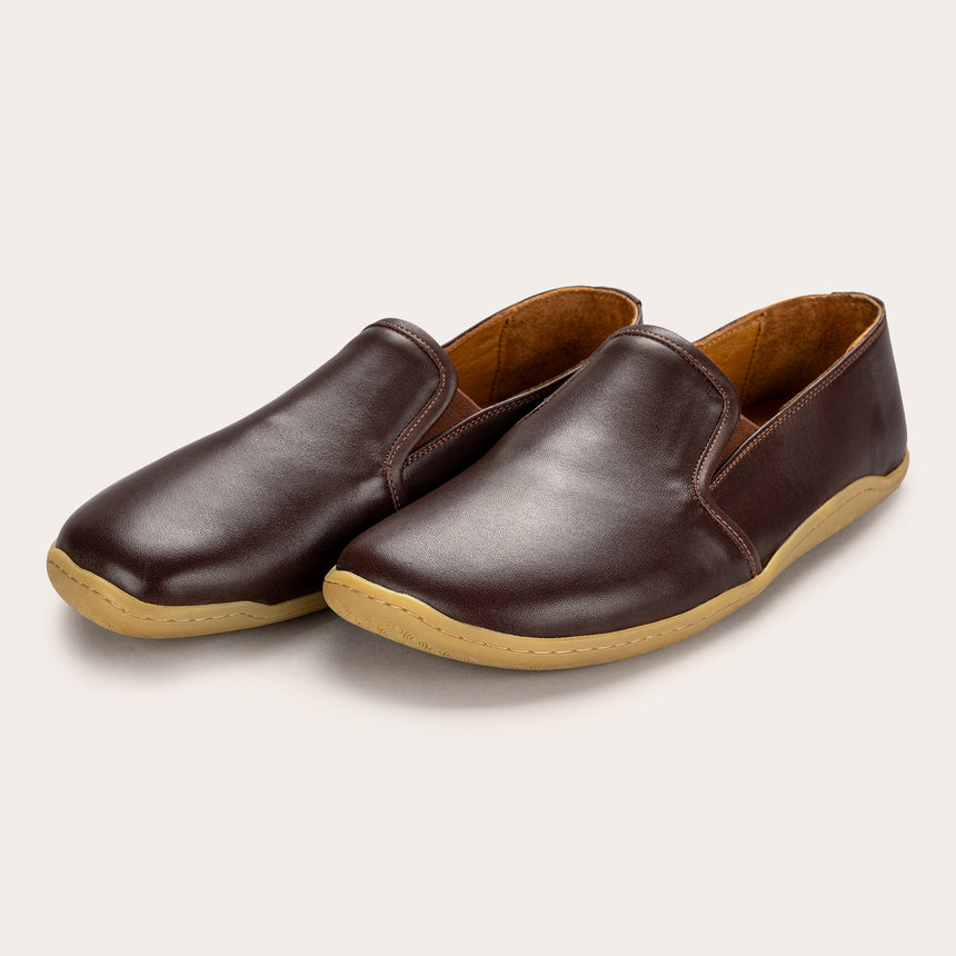 Sandfarbene Pennyloafer für Damen