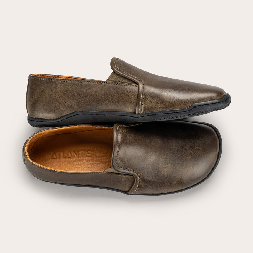 Sandfarbene Pennyloafer für Damen