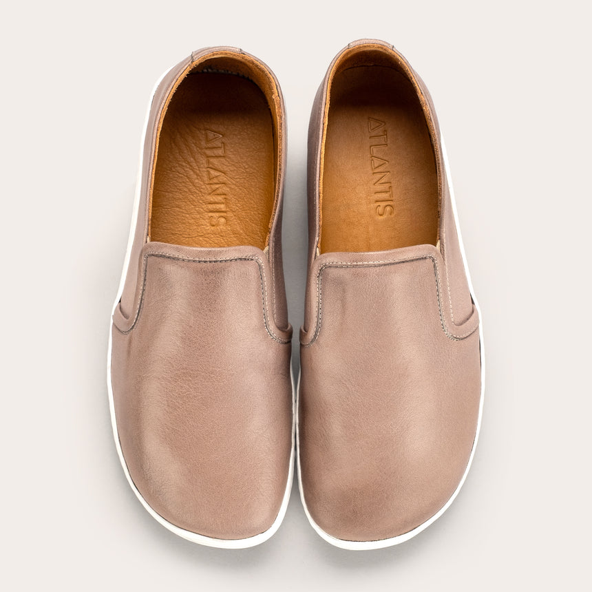 Sandfarbene Pennyloafer für Damen