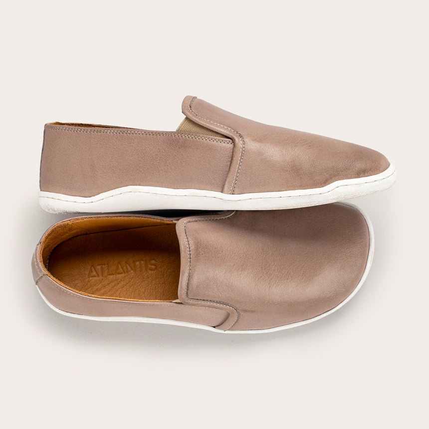 Sandfarbene Pennyloafer für Damen