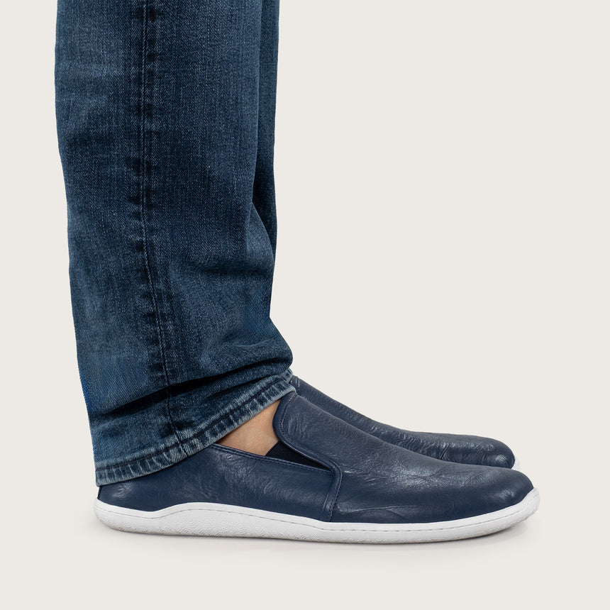 Men's Brushed Navy Loafers
