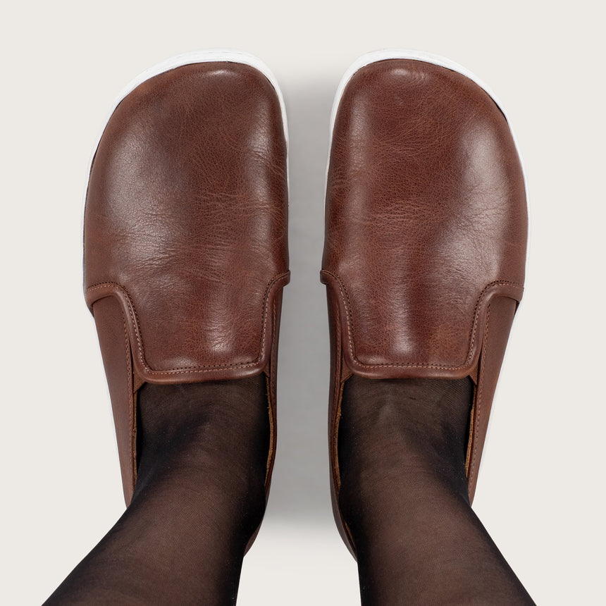 Sandfarbene Pennyloafer für Damen