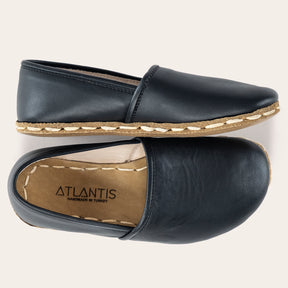 Kid's Black Barefoot Loafers - Atlantis Handmade Shoes -
