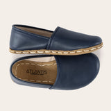 Kid's Blue Barefoot Loafers - Atlantis Handmade Shoes -