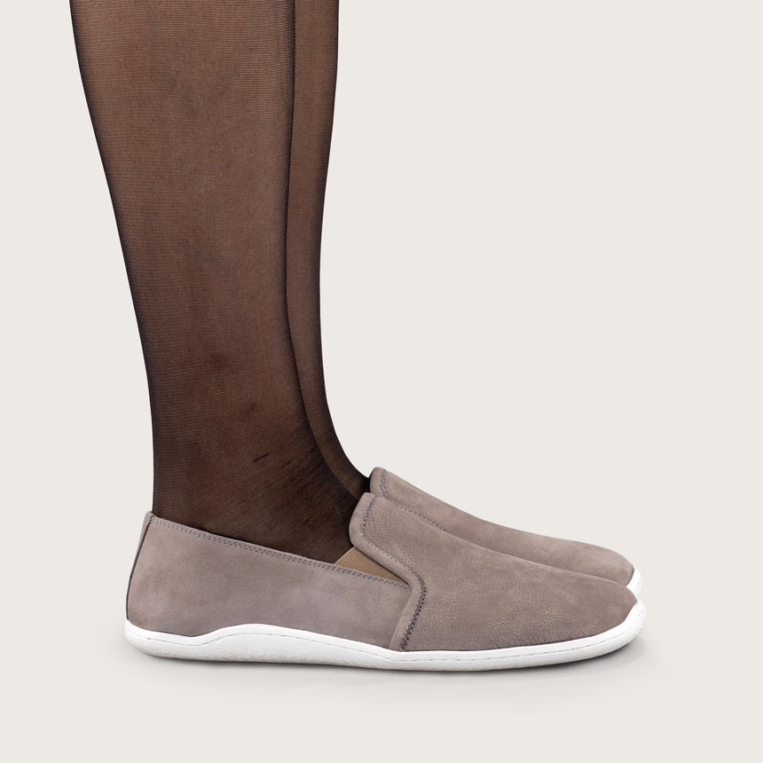 Sandfarbene Pennyloafer für Damen