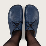 Women's Brushed Navy Oxfords - Atlantis Handmade Shoes - 