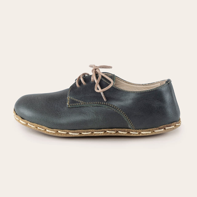 Kid's Green Barefoot Oxfords - Atlantis Handmade Shoes -