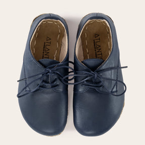 Kid's Blue Barefoot Oxfords - Atlantis Handmade Shoes -
