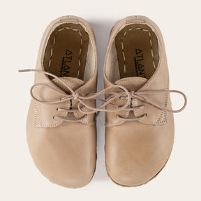 Kid's Tan Barefoot Oxfords - Atlantis Handmade Shoes -