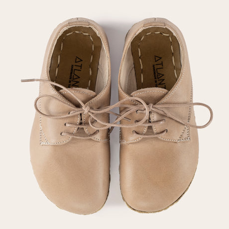 Kid's Tan Barefoot Oxfords - Atlantis Handmade Shoes - 