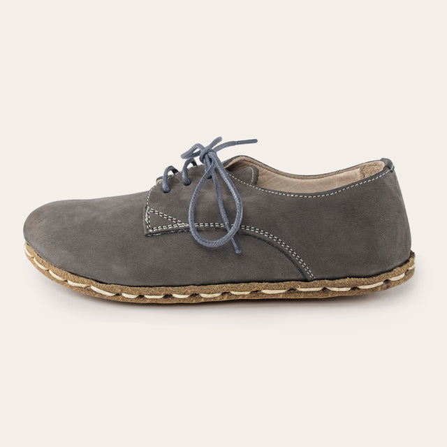 Kid's Gray Barefoot Oxfords - Atlantis Handmade Shoes -