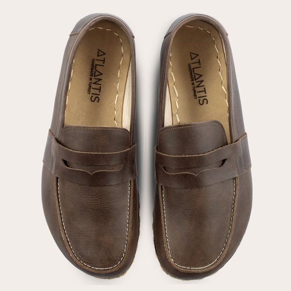 Women's Coffee Penny Loafers - Barefoot Shoes for Women – Atlantis