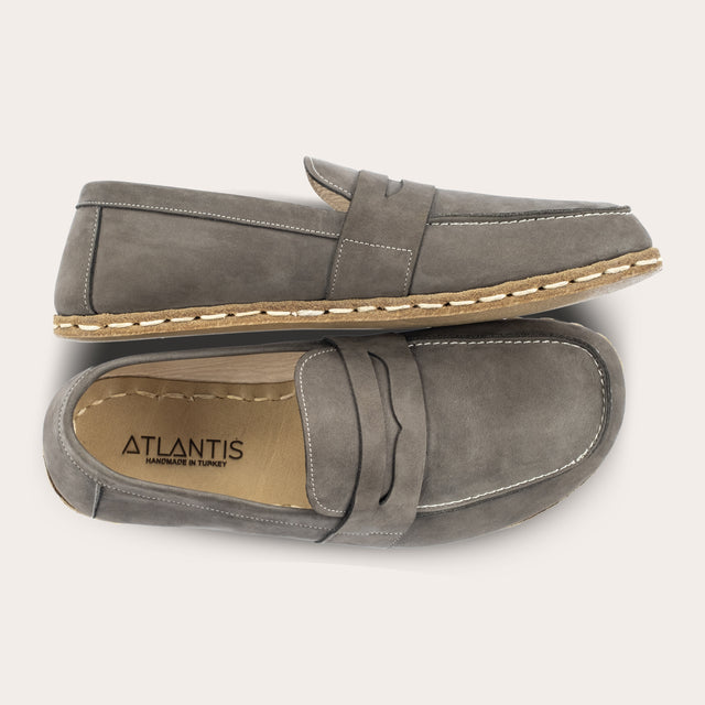 Graue Pennyloafer für Damen