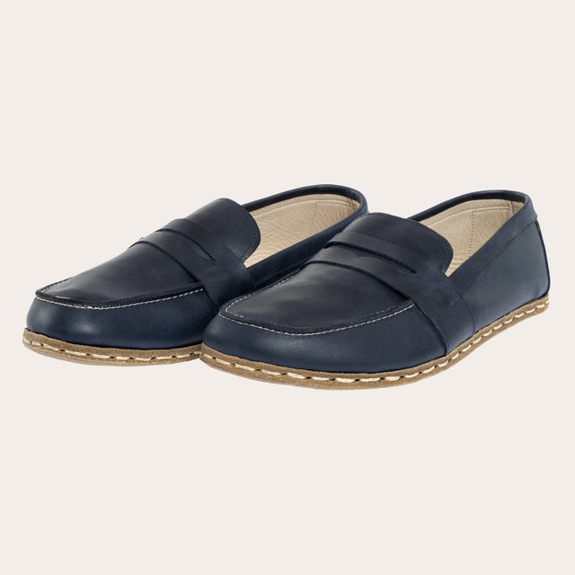 Blaue Pennyloafer für Damen