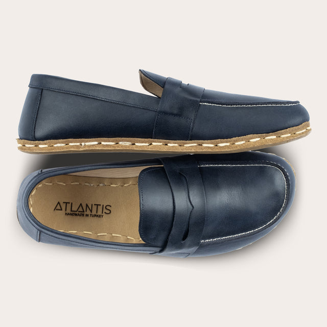 Blaue Pennyloafer für Damen